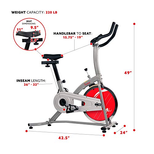 Sunny-Health-Fitness-Indoor-Exercise-Stationary-Bike-with-Digital-Monitor-22-LB-Chromed-Flywheel