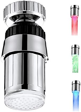 YUTUDU Water Glow LED Light Faucet Head LED Glowing Faucet Taps Flashing Color Lighting for Kitchen and Bathroom Faucet (RGB Color-Temperature Sensor)