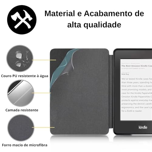 Capa Para Kindle 11ª Geração 2024 e 2022 (C2V2L3 e RS23CV) 6 Polegadas Sistema de Hibernação - Fechamento Magnético (Azul Marinho)