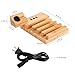 AMIR Bamboo Wood USB Charging Station, Desk Stand Charger, 3 USB Ports 3.0 Hub Bracket Docking Station Cradle Holder for iPhone X / 8 / 7 / 7 Plus / 6s / 6, for Apple Watch 38mm / 42mm, Smartphones