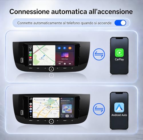 MAVYULQEF Linux Car Radio is compatible with Fiat Punto 2010-2016/Linea 2012-2015 Launch Light/Bluetooth/Wireless CarPlay/Android Auto/FM/AM/RDS/USB