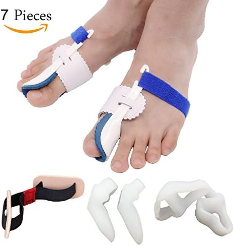 Helness Bunion Corrector &amp; Bunion Relief Protector Sleeves Kit, Hallux Valgus, Big Toe Joint, Toe Separators Spacers Straighteners splint Aid surgery treatment (7 Pieces)