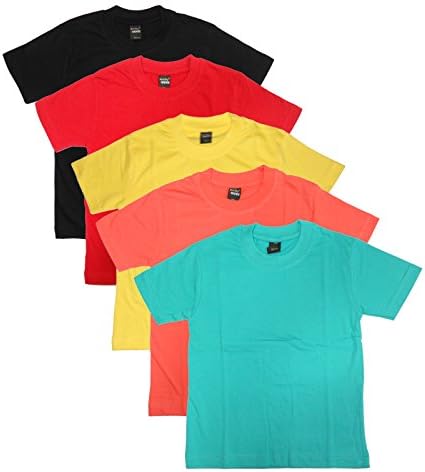 New Day Boys Cotton Plain T-Shirt Multicoloured (Pack of five)