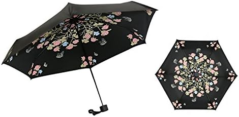 Small Mini Windproof &amp; Waterproof Umbrella Compact Lightweight Folding Travel UV Pretection for Women or Men Rain Black
