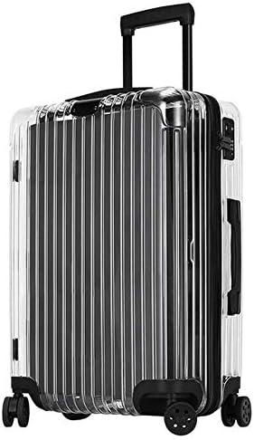 20 Inch Transparent Suitcase,Travel Luggage Trolley Bag for Business Work Men Student Cabin with Wheel and TSA Lock