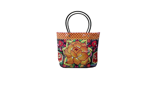 Amazon.com: BOLSA TECA -NEGRA-, Bolsa de Plástico estilo Flores de Tehuana,  100% Oaxqueña de la región del Istmo de Tehuactepec, Oaxaca. MÉXICO :  Productos Handmade