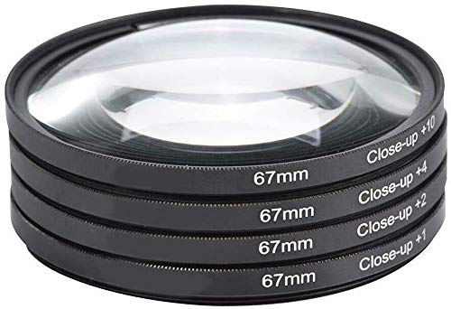 Yangers dslr camera close up macro lens filter kit set (+1,+2,+4,+10 magnification) with storage bag for Canon, Nikon, Sony, Pentax DSLR and Mirrorless cameras (67mm)