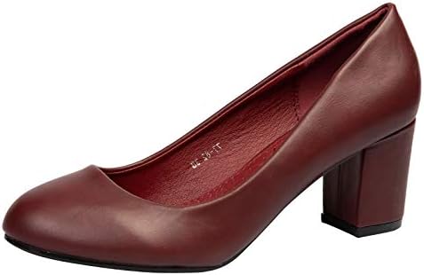 Feet First Fashion Mika Womens Low Mid Block Heels Court Shoes