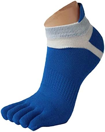 Vacally 1 Pair Men Mesh Running Five Finger Toe Socks Outdoor Sports Casual Low Cut No Show Short Socks