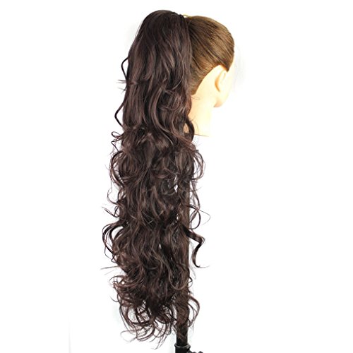 S-ssoy 31"(78cm) Women's Hair Piece Pony Tail Clip In Claw Ponytail Hair Extension Long/Voluminous Curly Or Wavy Synthetic Wig Hairpiece for Women Girls Lady, 1B-33#