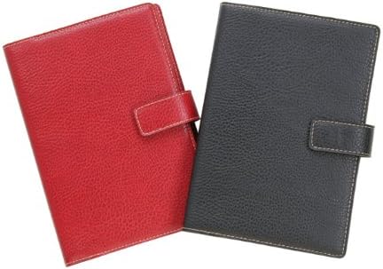 Leather Refillable Writing Journal, Lined Paper, Red, 6 x 8