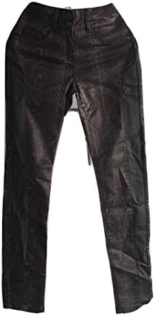 Python Print Trousers and ECO-Leather Inserts Size 36 EUR Woman Brand Pattern BREAL