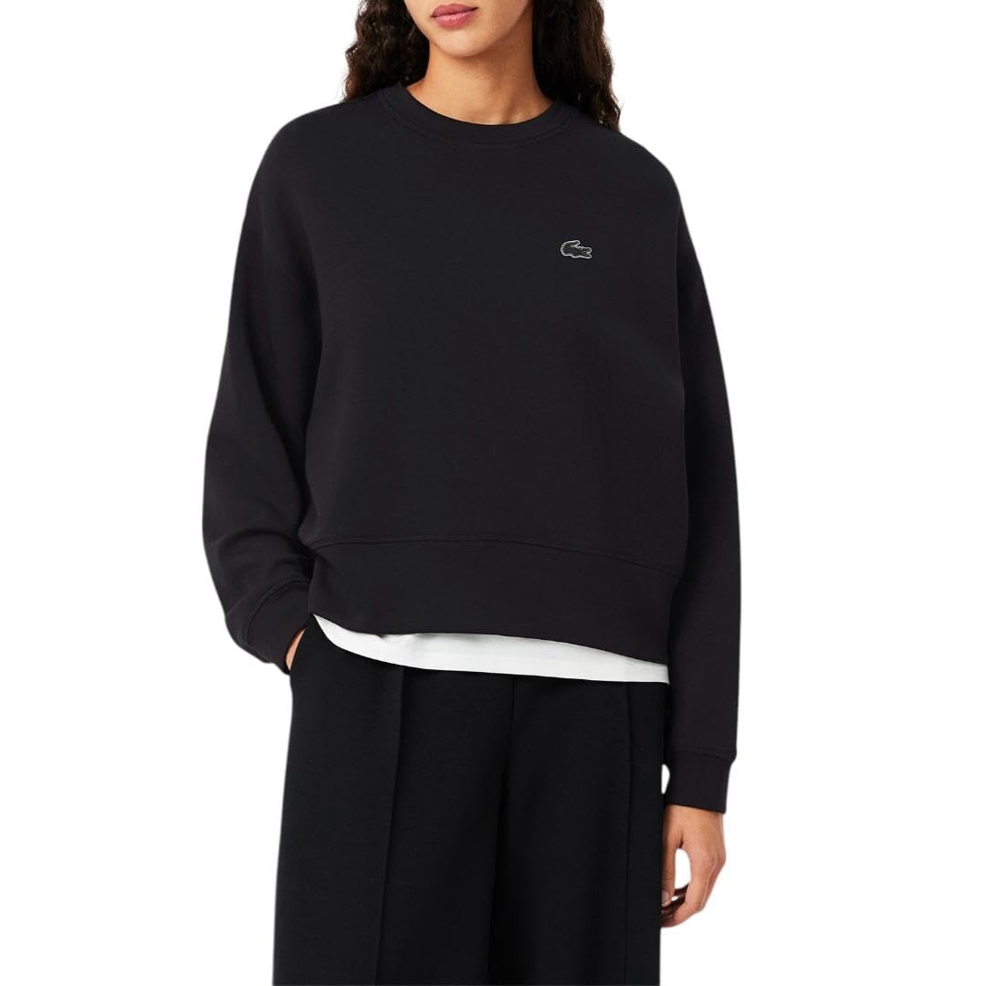 Lacoste Women’s Back Print Oversized Sweatshirt, Black, 8