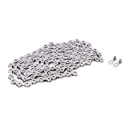 Alomejor Bike Chain Quality Steel Mountain Bicycle Chain Semi-Hollow Hole Replacement Cycling Chain for Bike Repair(S99 Silver (9 Speed))