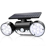 Solar Lights Outdoor Motion Sensor，Hallomall Solar Security Lights with Dual Head Spotlights 30 LED Waterproof 360-Degree Rotatable Solar Motion Lights outdoor for Yard Garden Garage Patio Porch-1Pack