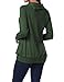 Miusey Autumn Sweaters for Women, Ladies Turn Down Button Collar Raglan Sleeve Banded Hem Pockets Warm Loose Pullover Tunic Top Shirt Juniors Long Sleeve Cowl Oblique Oversize Tops Neck Green XXL