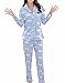 MyFav Big Girls Cute Moustache Printed Pajama Set Novel Cloud Winter Sleepwear