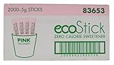 ecoStick Pink Saccharin Sweetener Packet Sticks, 0.5 Gram -- 2000 per case