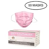 Disposable Face Masks - FDA Certified [21 CFR 878.4040] - with Elastic Ear Loop 3 Ply Breathable and Comfortable (50 Masks)