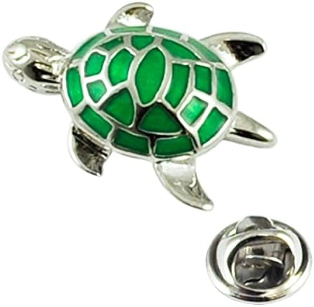 Green Turtle Lapel Pin Badge
