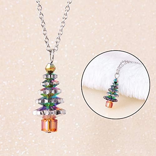 SpirWoRchlan Christmas Decorations, Christmas Tree Fake Crystal Pendant Fashion Women Jewelry Gift Chain Necklace Xmas…