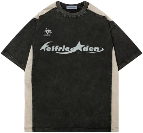 Mens Oversize Graphic Raglan T Shirt Vintage Letter Print Speedway