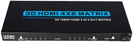 3D 4x2 HDMI 1080P Splitter Matrix Switch Remote Control Transmitter Extender