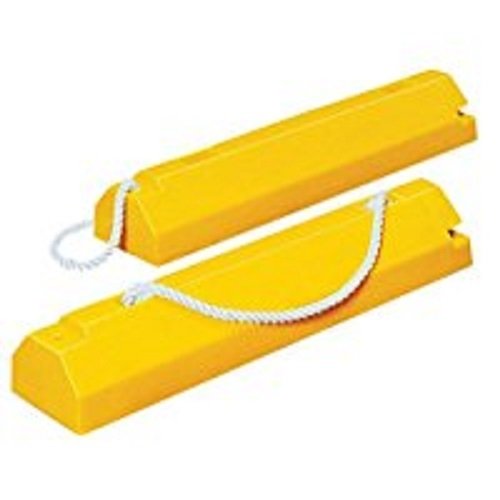 Tigerchocks AC4614-LR-RP Urethane Military Aircraft Wheel Chock with Rubber Base, Hi-Vis Yellow, 14