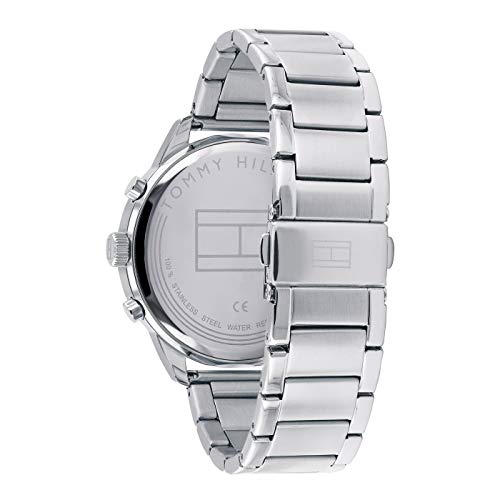 Tommy Hilfiger Reloj Analógico de Cuarzo multifunción para hombre con Correa en Acero Inoxidable plateada – 1791575 - Imagen 3