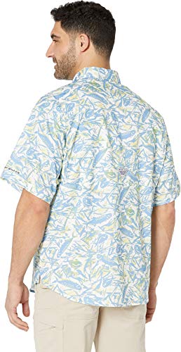 Chemise Columbia PFG Homme Bleu Manches Courtes - Poisson Marlin - Taille L