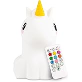 Lumipets Remote Control Silicone Night Light for Kids - Unicorn Design with 9 Soft Colors & Sleep Timer - Rechargeable, Battery-Operated Lamp for Bedroom | Baby Nursery, Toddler, Girls, Boys