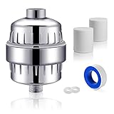 10-Stage Shower Filter With 2 Replacement Cartridges-Removes Chlorine,Flouride,Heavy Metals And Unpleasant Odors-For Any Shower Head And Handle Shower