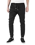ITALY MORN Men's Chino Jogger Sweatpants Casual Pants S Black