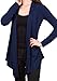 DRSKIN Women's Open - Front Long Sleeve Knit Cardigan (Cardigan Navy, XL)