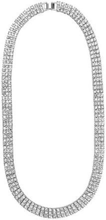 Jewelry4All 12mm Iced Out Two Row Tennis Chain with Simulated Diamond Crystals