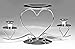 Wedding Accessories, Unity Candle Stand, Triple Heart, Silver, 10.5-Inches x 5.5-Inches