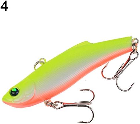 jiyoujianzhuzhuangshigongchengyouxiangongsi 7cm Minnow Artificial VIB Bionic Fishing Hard Lure Bait Tackle with Two Hooks - 4#