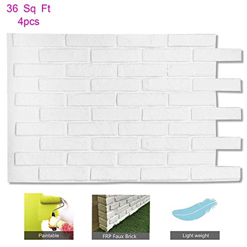 3D Wall Panels FRP Faux Stone Wallpanel for Tv Walls, Sofa Background, Wall Art Decorative Extrior and Interior Wall Tiles (1 Box, 45" X 29", New Londonï¼Œ36 Square Feet/Box)