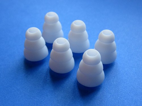6 Small (S) White Triple Flange Replacement Eartips Earbuds for Monster Beats Dr. Dre Tour, Powerbeats, urBeats 2.0, HeartBeats 2.0 (Lady Gaga), DiddyBeats and Turbine Pro, Gratitude, DNA, Diesel VEKT