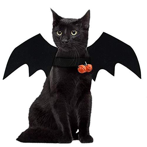 JHFY Cat Bat Costume - Black Cat Bat Wings Cosplay - Pet Costumes Apparel for Cat Small Dogs Puppy for for Small Dogs and Cats Dress Up Accessories (Bat Wings)
