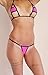 SHERRYLO Extreme Sexy Black Pink Mini G-String Bikini Micro Bikini Set,Free Size,Pink