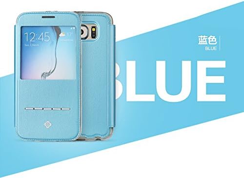 MyClixCart Totu Design[Lattice Series - Touch] Half Window Flip Case Cover for Samsung Galaxy S6 (Blue)