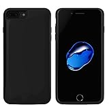 iPhone 7 Plus Battery Charger Case,Wuloo Charger Case 7500 mAh External Backup Battery Charger, Cover Case Rechargeable Power Bank Cases, Battery Pack for iPhone 7 Plus 5.5'' - Black
