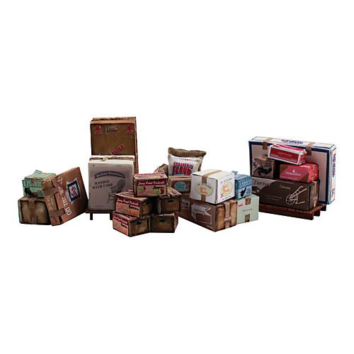 Woodland Scenics Scenic Accents Miscellaneous Packaged Freight (Boxes, Crates, Sacks Total 6 diff.) O