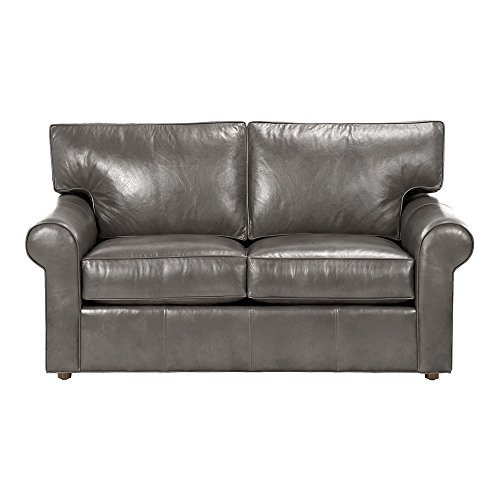 Ethan Allen Retreat Roll-Arm Leather Sofa, Quick Ship, 68" 