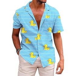 KYKU Duck Shirts Men's Hawaiian Shirts Short Sleeve