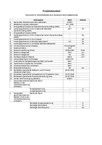 Xoro HTL 1550 KIT (15,6" FullHD, DVB-T2 HD, freenet TV, DVB-C kabeltuner, 2xUSB, 2xHDMI, HAN 150) zwart - Afbeelding 6