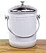 Indoor Kitchen Stainless Steel Compost Bin – White – 1.2 Gallon Container with Double Charcoal Filter for Odor Absorbing - Perfect Caddy for Any Counter Top - Non Stick Bucket for Easy Tossing