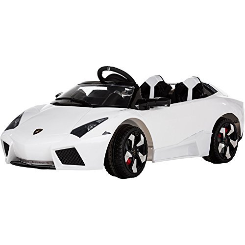 Rocket Lambo 12V Ride on Kids Car with Remote Control - Lamborghini Style - 4 Colours (White) by Rocket