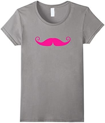 Womens Pink Mustache T Shirt Medium Slate